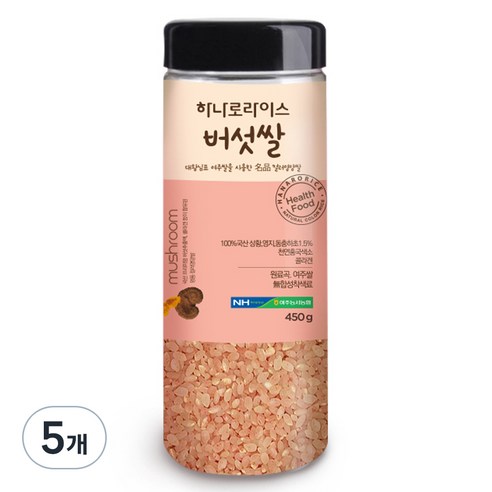 농협 하나로라이스 버섯쌀, 5개, 450g