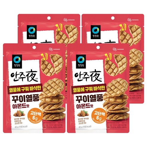 대상 안주야 꾸이열풍 아몬드맛, 4개, 40g