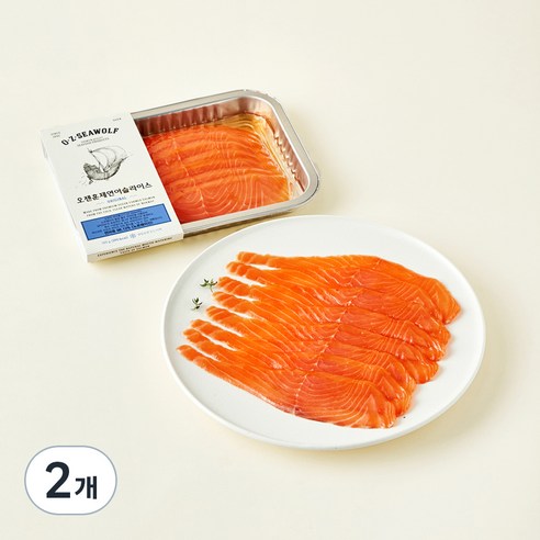 OZEN 훈제연어 슬라이스 (냉장), 180g, 2개