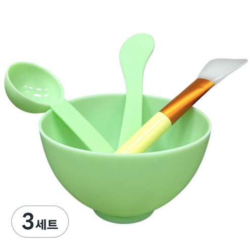 심플리비 얼굴 팩 도구 4종 세트, 3세트, 그린
