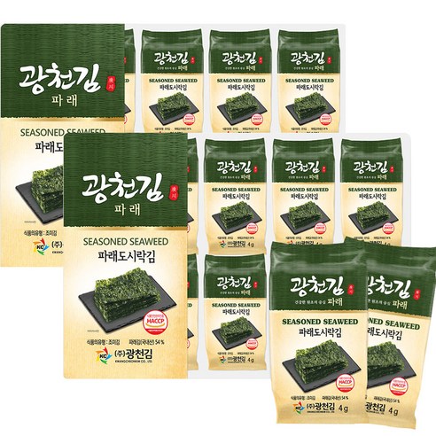 광천김 파래 도시락김 4g, 32팩 구성 
수산물/건어물