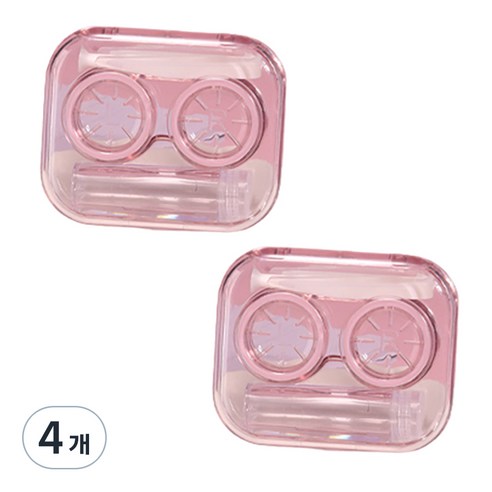 FTSY 휴대용 렌즈 케이스, 벚꽃가루, 4개