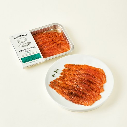 OZEN 훈제연어 슬라이스 허브 딜 (냉장), 180g, 1개