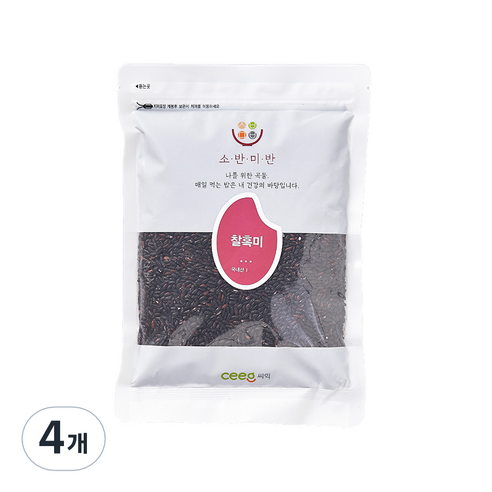 씨익 소반미반 찰흑미, 500g, 4개
