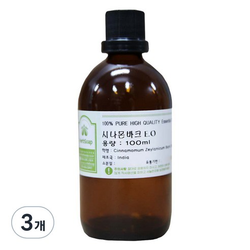 허브솝 시나몬 바크 에센셜 오일 100ml, 3개