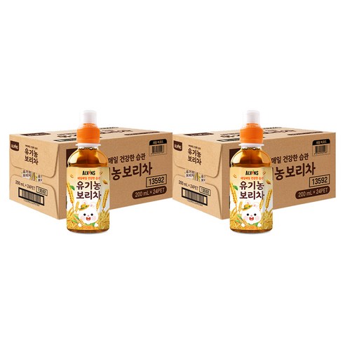 엘빈즈 아동용 매일매일 건강한 습관 유기농 보리차, 보리차맛, 48개, 200ml