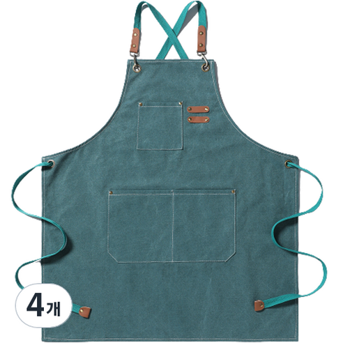 LYDCompany 캔버스 데님 앞치마, 에메랄드, 4개