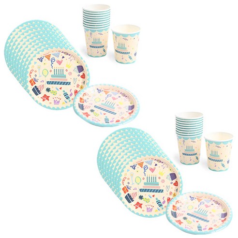 Party hae birthday party plate 18 cm 20p + party cup 20p set icon, 1 set