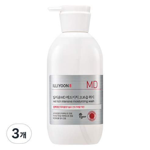 일리윤 MD 레드이치 고보습 워시, 470g, 3개