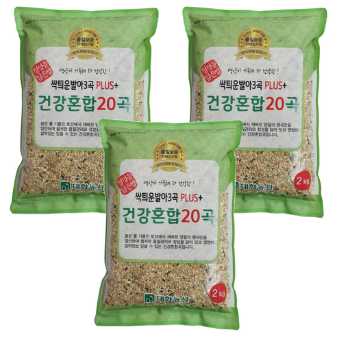 대한농산 싹틔운 발아3곡 플러스 건강혼합 20곡, 2kg, 3개