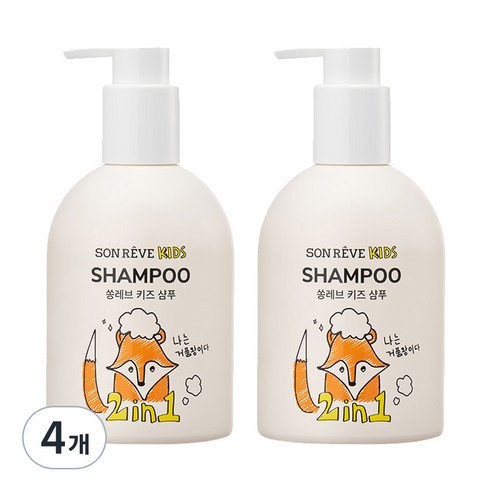쏭레브 키즈 샴푸 2 in 1 스윗캔디향, 300ml, 4개