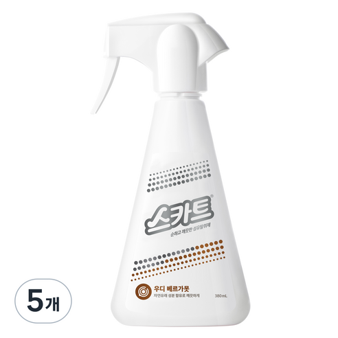 스카트 유한킴벌리 섬유탈취제 우디 베르가못, 380ml, 5개