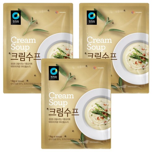 청정원 크림수프, 1kg, 3개