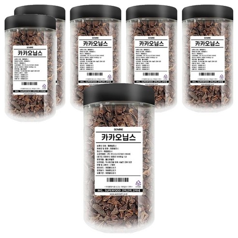 고미네 페루산 카카오닙스 통, 200g, 6개