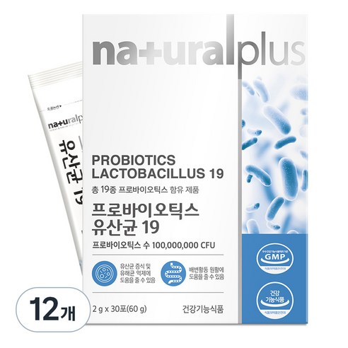 내츄럴플러스 프로바이오틱스 유산균 19, 60g, 12개