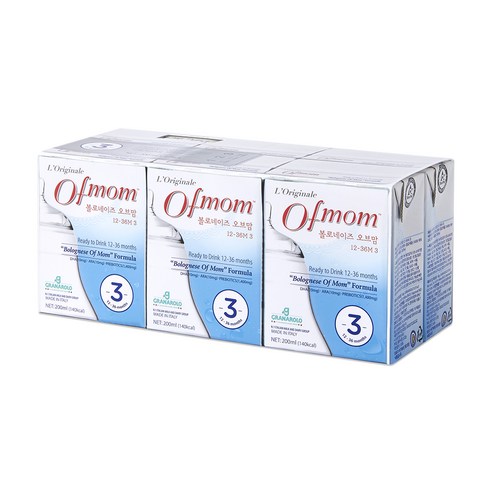 오브맘 액상분유 3단계(12개월~36개월) 200ml, 200ml, 6개