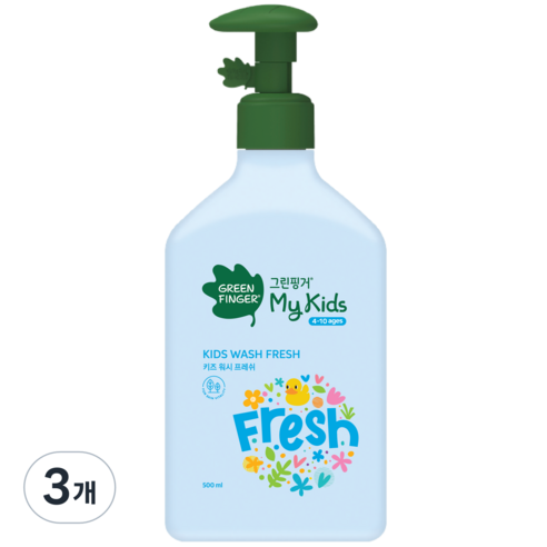 그린 핑거 마이 키즈 워시 프레쉬, 3개, 500ml