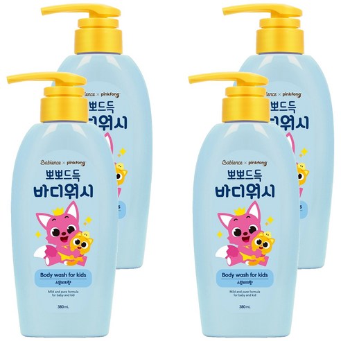 베비언스 핑크퐁 뽀뽀드득 바디워시 스윗피치향, 380ml, 4개