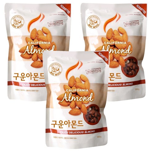 구운아몬드, 330g, 3개