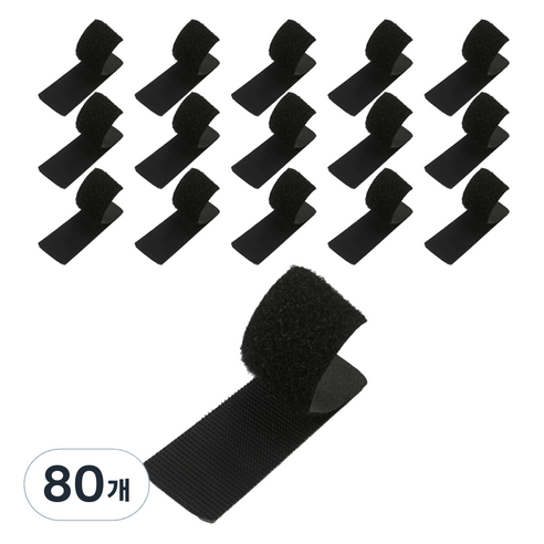 모아픽 접착 찍찍이 패드 블랙, 80개
