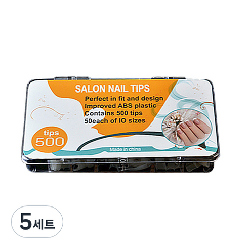 레귤러 네일 스퀘어팁 T31 10종 x 50p세트, 5세트, T31.레귤러팁500팁 내추럴