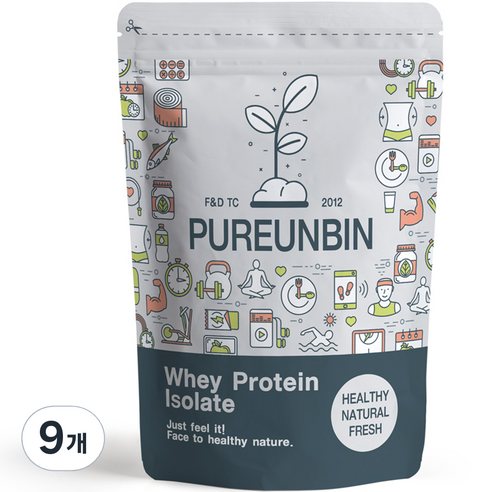 푸른빈 WPI 분리유청단백질 분말 가루, 500g, 9개