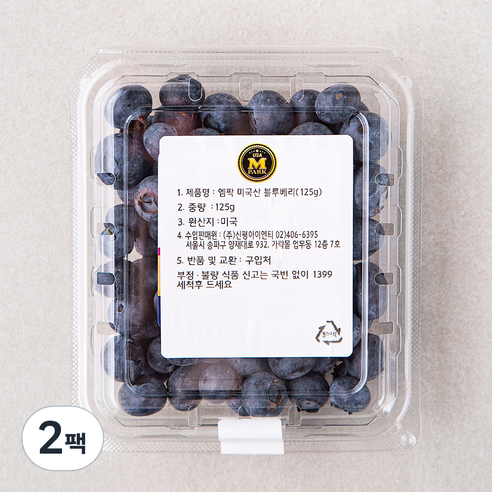 엠팍 미국산 블루베리, 125g, 2팩