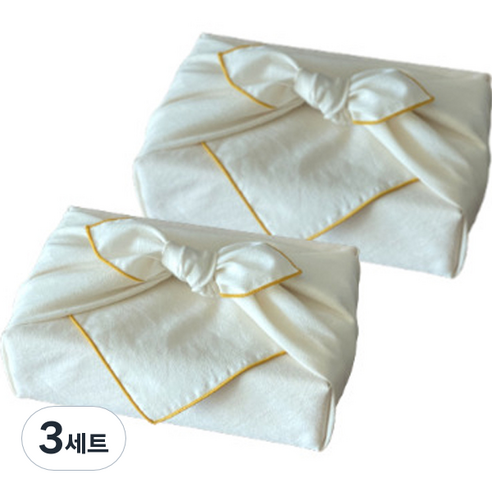 르미에 광목 결혼 선물포장 돌 답례품 보자기 75cm x 2p + 고무줄 2p 세트, 머스터드, 3세트
