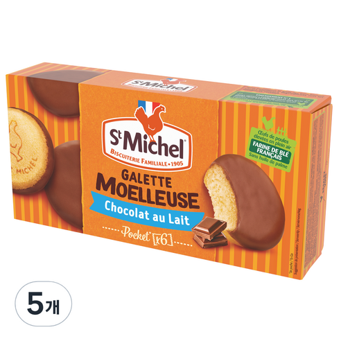 생미쉘 소프트 갈라떼 초콜릿 코팅 6p, 180g, 5개