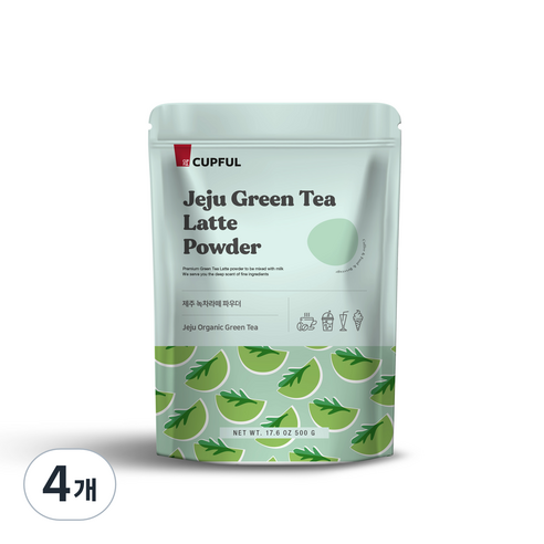 컵풀 제주 녹차라떼 파우더, 500g, 1개입, 4개, 500g