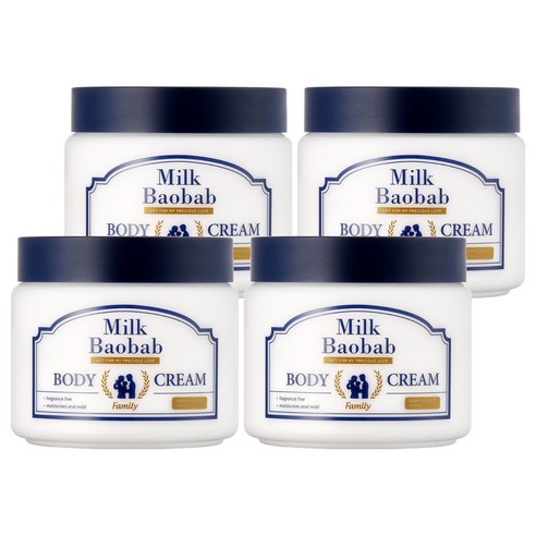 밀크바오밥 패밀리 바디 크림 무향, 500g, 4개