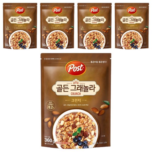포스트 골든 그래놀라 크런치 시리얼, 360g, 5개