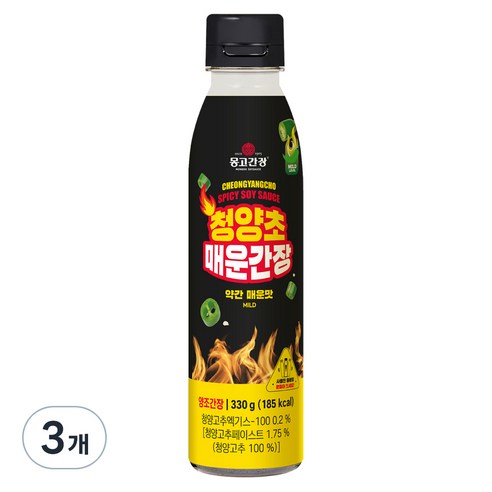 몽고간장 청양초 매운간장 약간매운맛, 330g, 3개
