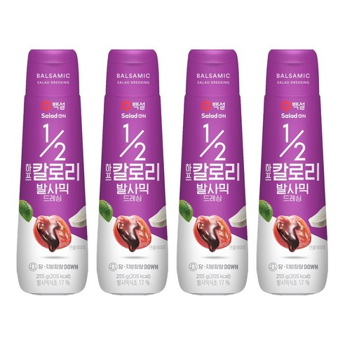 백설 하프칼로리 발사믹 드레싱, 255g, 4개