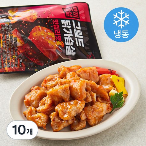 한끼통살 그릴드 닭가슴살 핫칠리맛 (냉동), 100g, 10개