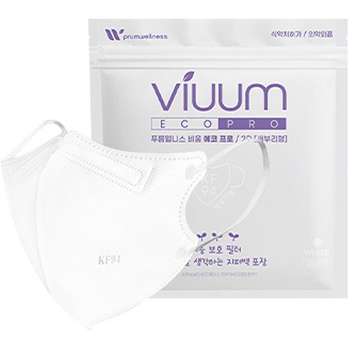 Pureum Wellness Empty Mask Eco-Pro Adult KF94, 25 sheets, 1 pack, white