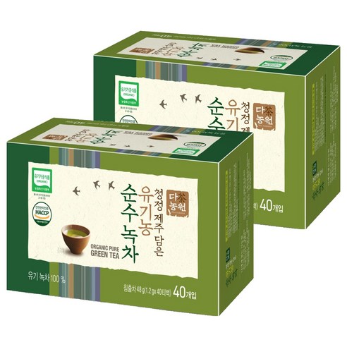다농원 유기농순수녹차, 1.2g, 40개입, 2개