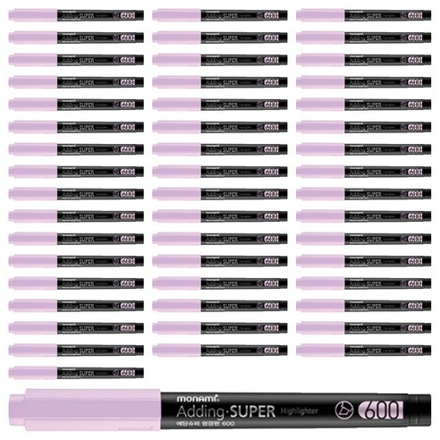 모나미 에딩슈퍼 600 파스텔 형광펜, 파스텔 퍼플, 72개입