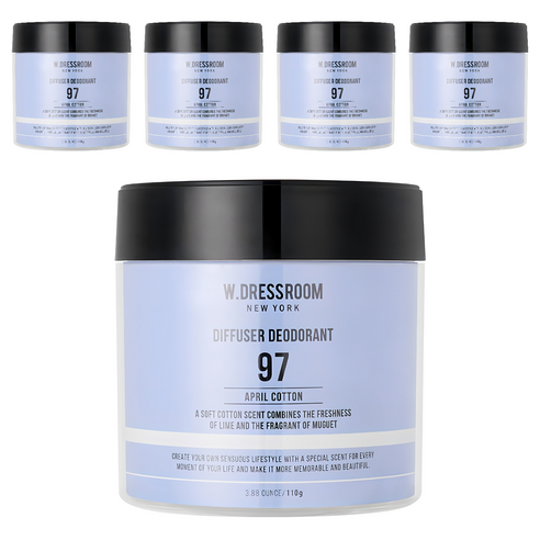더블유드레스룸 퍼퓸 탈취제 97번 에이프릴코튼 본품, 110g, 5개