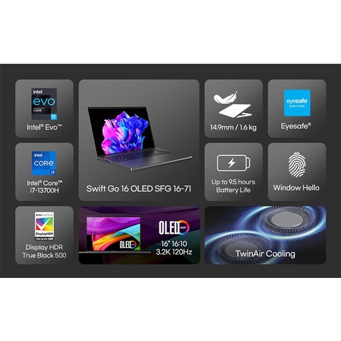 에이서 2023 스위프트 GO 16 OLED - 최신 노트북 컴퓨터의 강자!