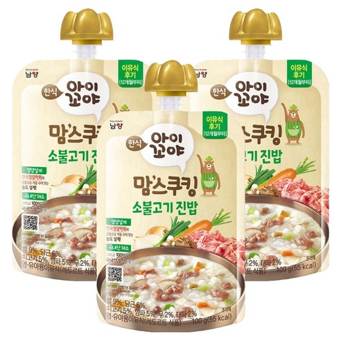 아이꼬야 맘스쿠킹 레토르트 이유식, 소불고기 진밥, 100g, 3개