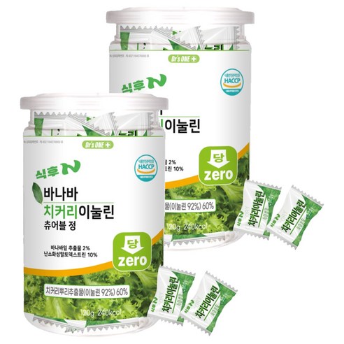 식후엔 바나바 치커리 이눌린 츄어블정, 120g, 2개