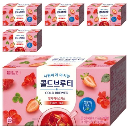 담터 콜드브루티 딸기히비스커스, 1.5g, 20개입, 5개