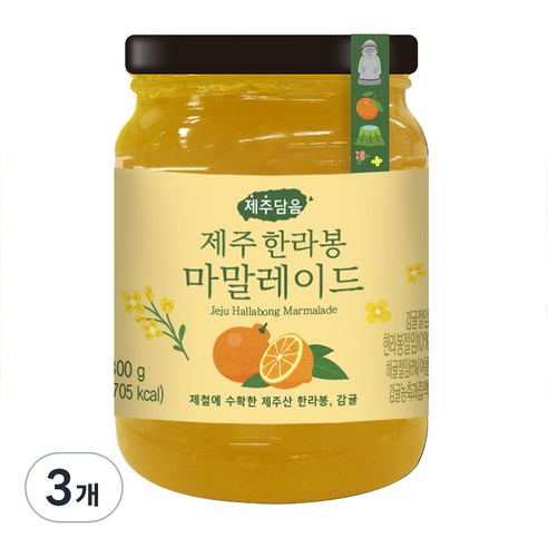 오뚜기 제주담음 한라봉 마말레이드 잼, 300g, 3개