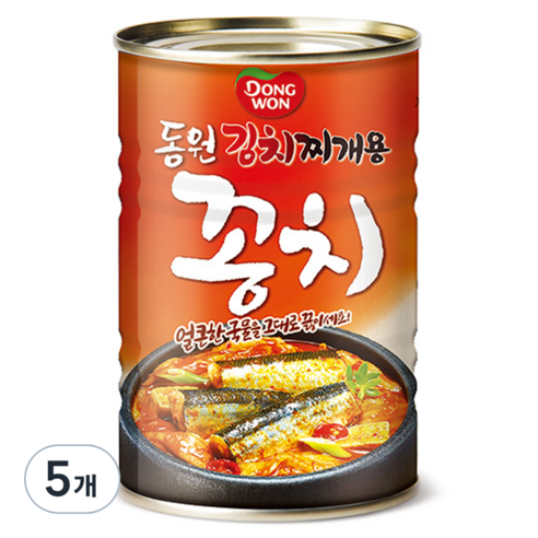 동원 김치찌개용 꽁치 통조림, 300g, 5개