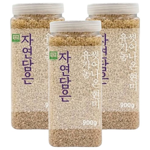 자연담은 유기농 씻어나온 현미 PET, 900g, 3개