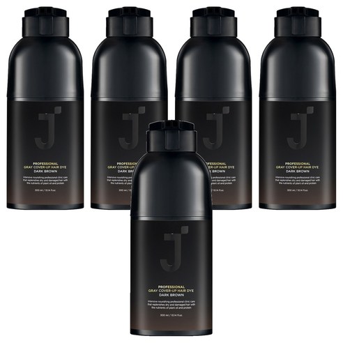 제이숲 프로페셔널 커버업 새치 염색 300ml, 다크 브라운, 5개