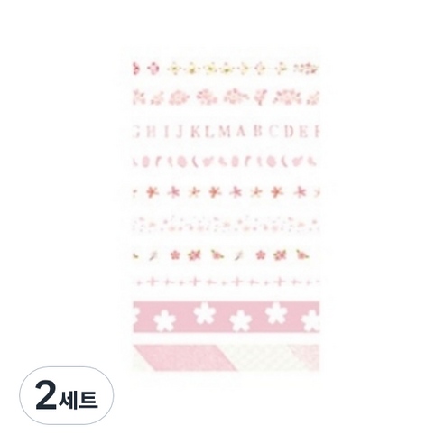 글로리빙 인스 감성 다꾸 DIY 마스킹테이프 10종 세트, 핑크, 2세트