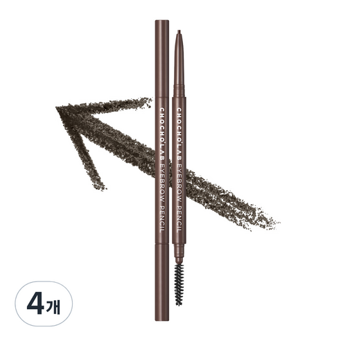 초초스랩 아이브로우 펜슬 0.05g, 3 그레이 브라운, 4개