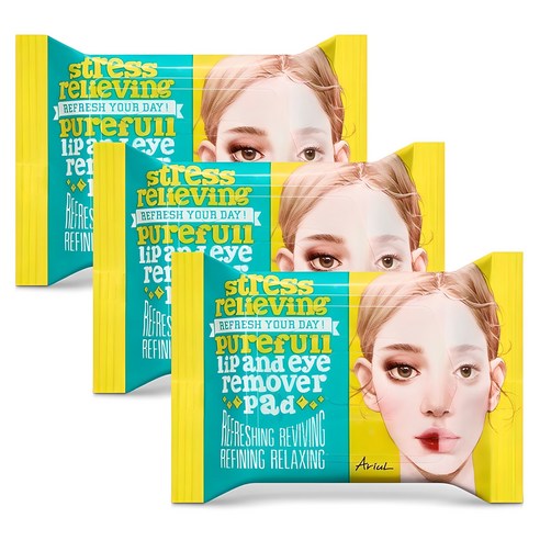 아리얼 스트레스 릴리빙 립앤아이 리무버 패드 30p, 55g, 3개 클렌징/필링 아리얼 스트레스 릴리빙 립앤아이 리무버 패드 30p, 55g, 3개 클렌징/필링